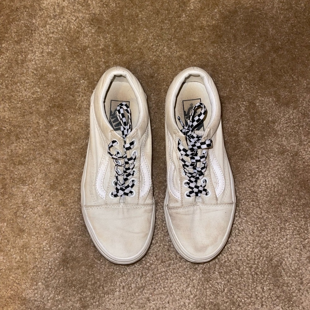 All White Retro Vans, in okay condition, would make a great dye or paint job!